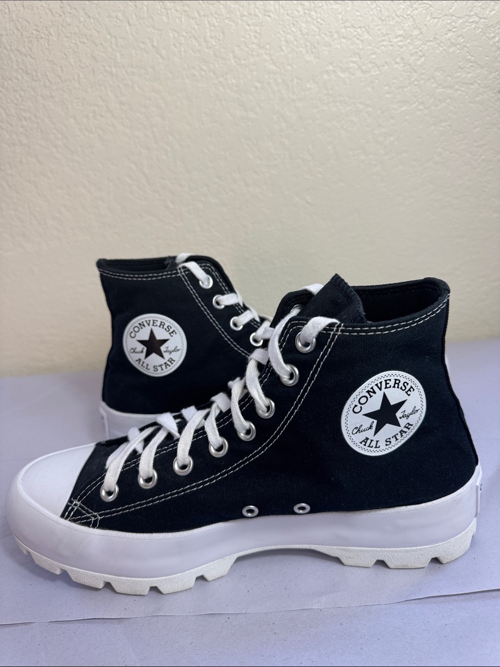 Converse Women’s Black High Top Sneakers with White Accents